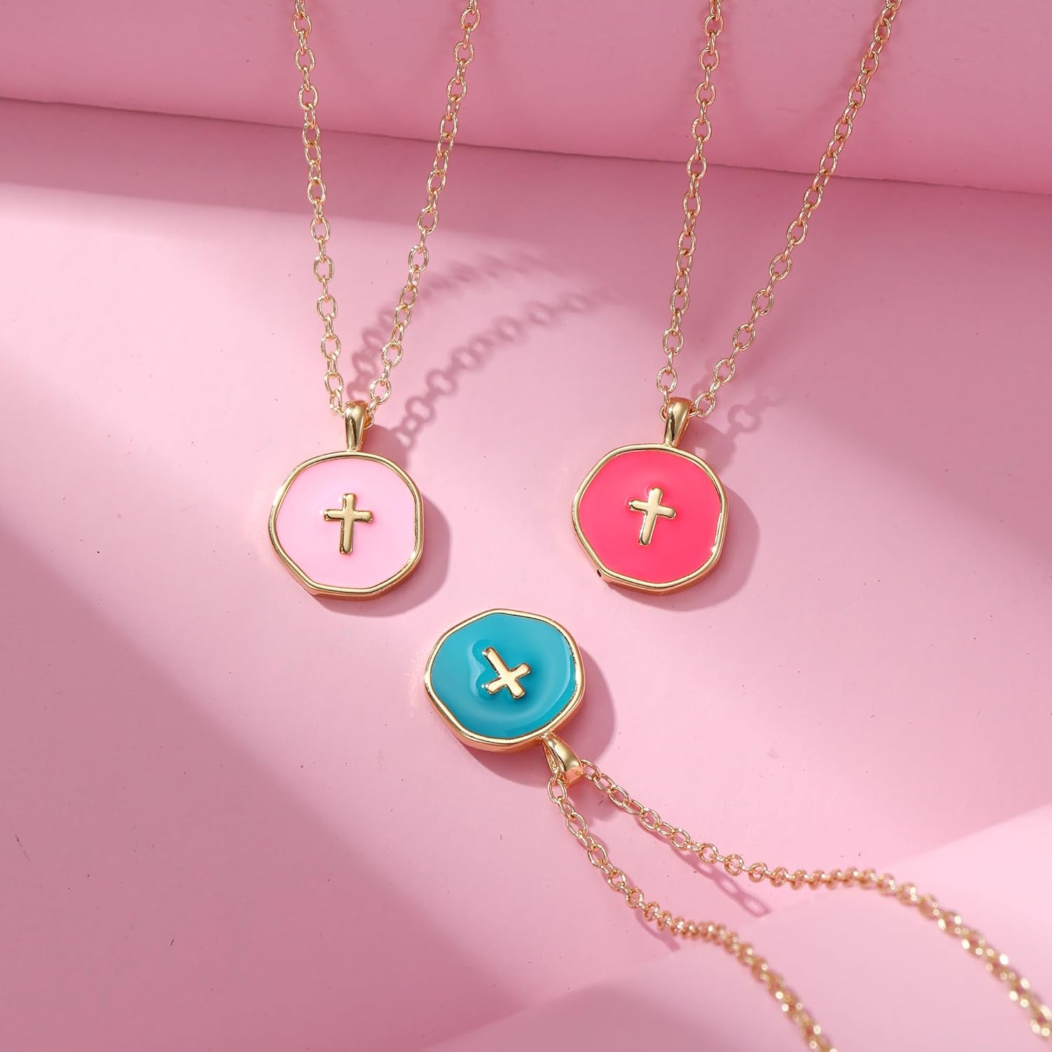 Cute Small Cross Necklace, First Communion Baptism Decorations Party Favors Christian Religious Easter Jewelry Gifts for Daughter Granddaughter Niece - Image 3