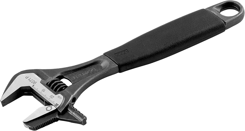 Bahco BAH9073RPUS 12" SAE Ergo Combination Industrial Black Finish Adjustable/Pipe Wrench, Reversible Jaw for Dual Functionality, Aggressive Angled Teeth, Thermoplastic Handle, and Slim Tapered Jaws | Aggressive Angled Teeth, Slim Tapered Profile, Thermoplastic Handle, Black Industrial Finish, Secure Grip, Heavy-Duty Use