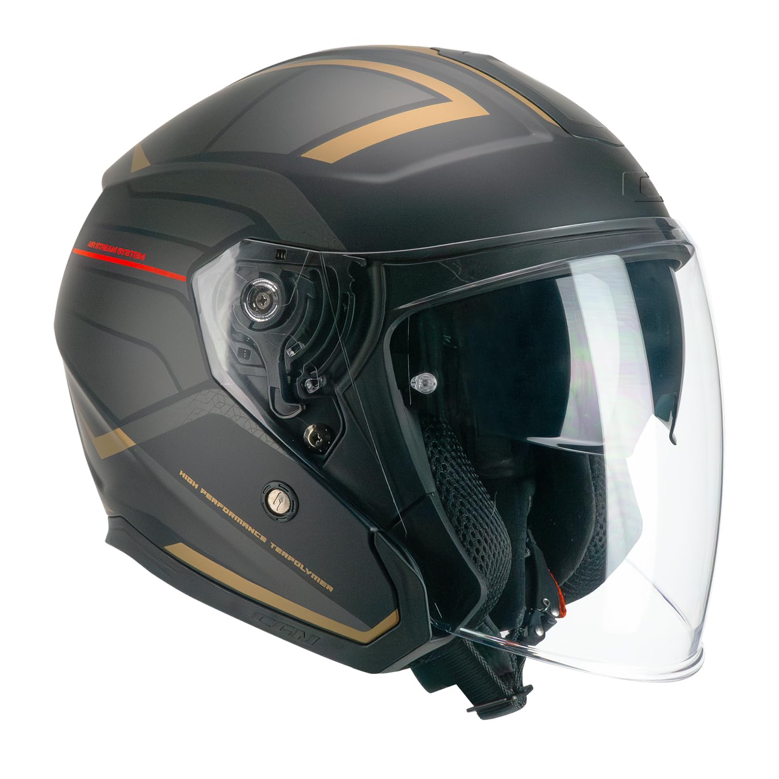 CGM Casco open face, 136S RNA RACE Grigio Rosso opaco, L