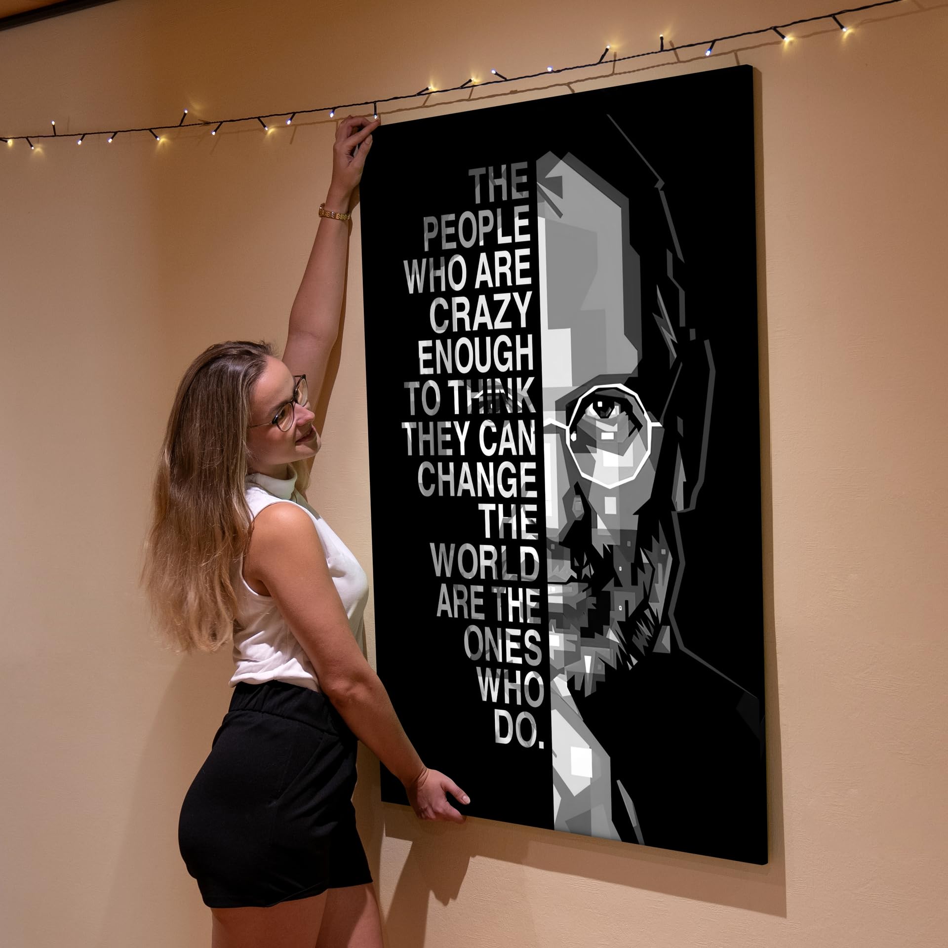 Steve Jobs Poster motivazionale citazioni 2 tela da parete decorazione della camera da letto immagine sport paesaggio ufficio decorazione camera regalo Unframe: 40 x 60 cm