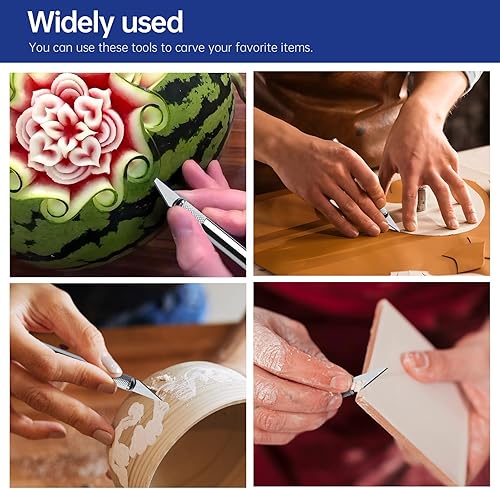 Miniatura 6 de Juego de cuchillos profesionales Exacto con cuchillas de cuchillo Exacto, cuchillas duraderas recubiertas de nitruro de circonio, guantes grandes