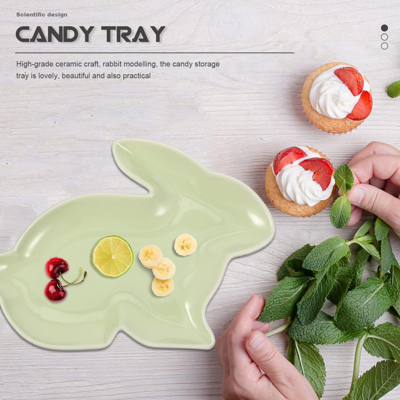 PRETYZOOM Rabbit Candy Plate Ceramic Dip Bowls Easter Ceramic Serving Dish Bunny Plate Decor Easter Appetizer Tray Bunny Dessert Dish Easter Serving Tary Car Key Ceramics Child Japan Cartoon