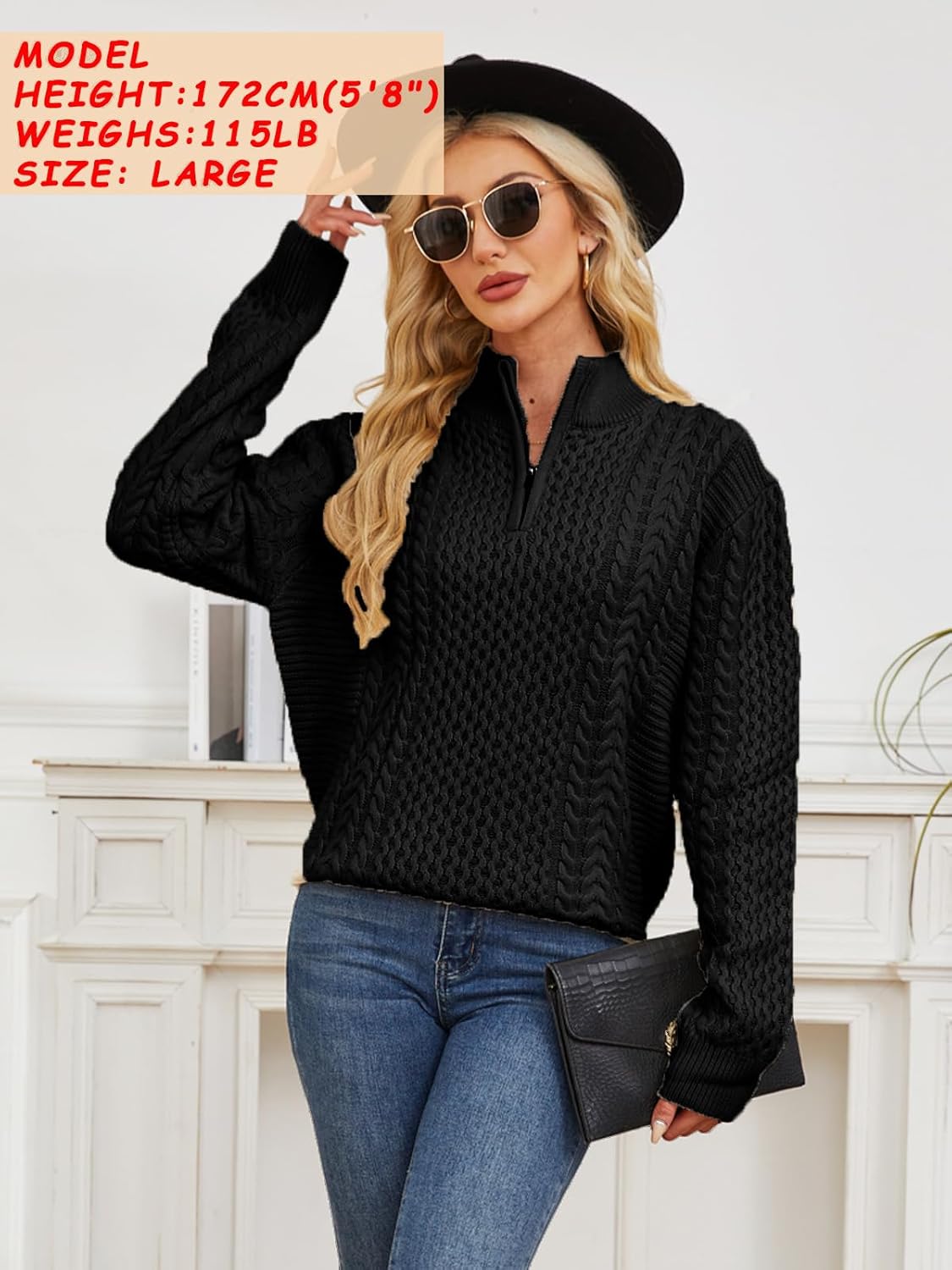 Men's Irish Fisherman Sweaters Cable Knit Half Zip Jacquard Pullover Sweater - Image 3