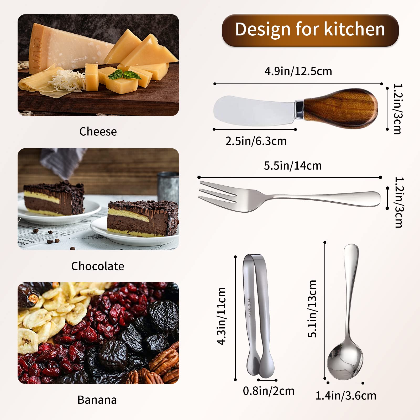 Accesorios de embutidos (20 unidades), esparcidores de queso para tabla de embutidos, mini cucharas de servir, tenedores y mini pinzas para servir, utensilios de charcutería para hacer mantequilla, 2