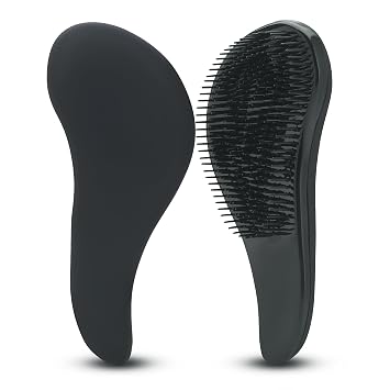 Detangling Hair Brush - Compact Travel Grooming Black