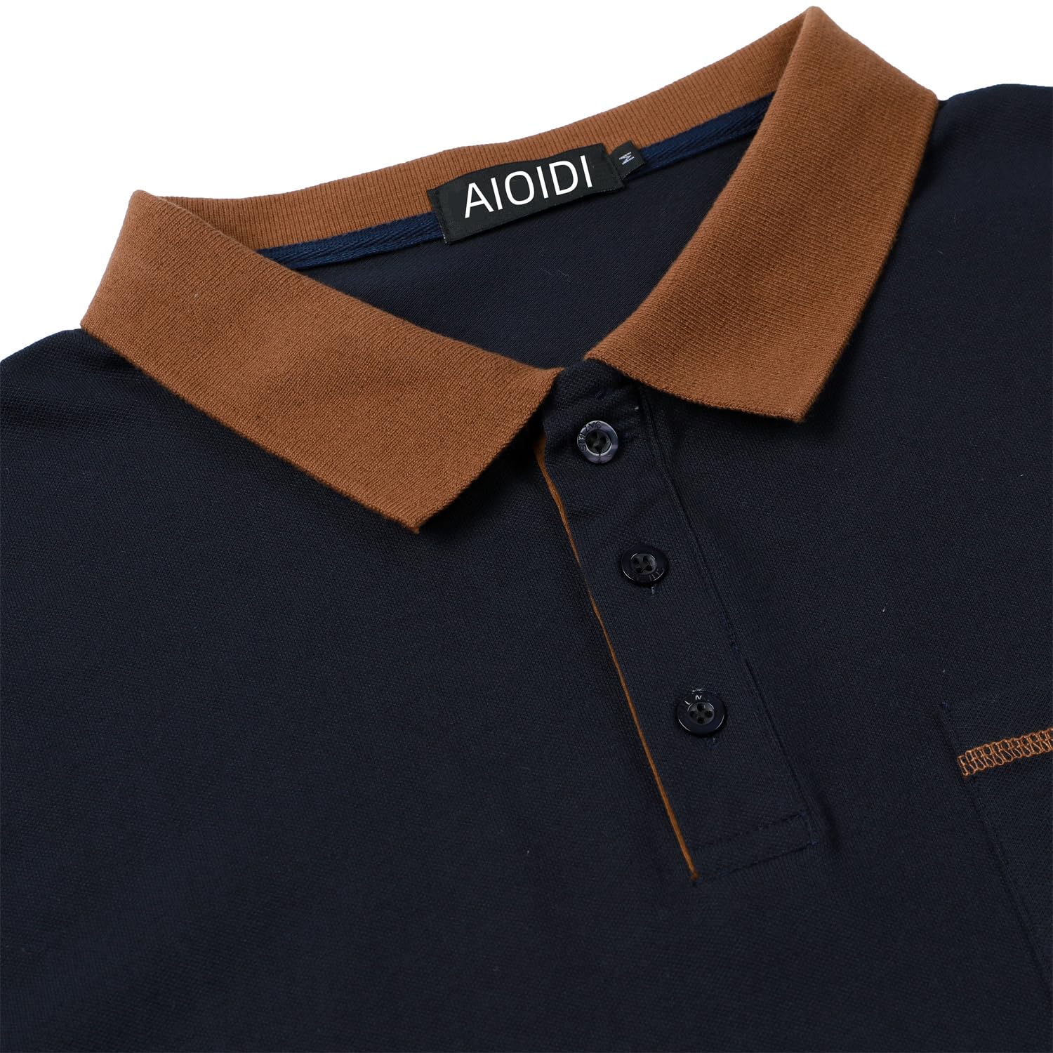 Hommes Polos Manches Courtes Couleurs Contrastantes 100% Coton Golf T-Shirts avec Vraies Poches