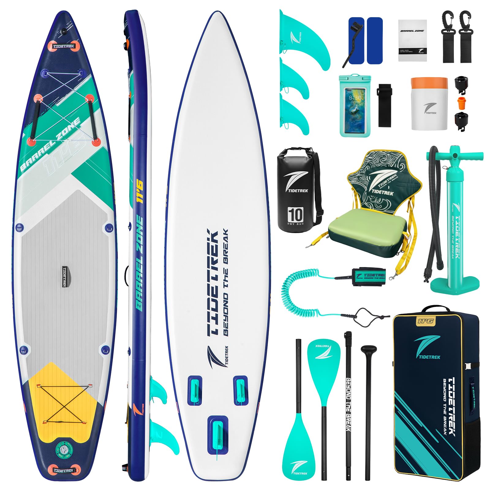 11'6" Inflatable Stand Up Paddle Boards, Premium SUP Accessories, Non-Slip Comfort Deck for Youth &amp; Adults
