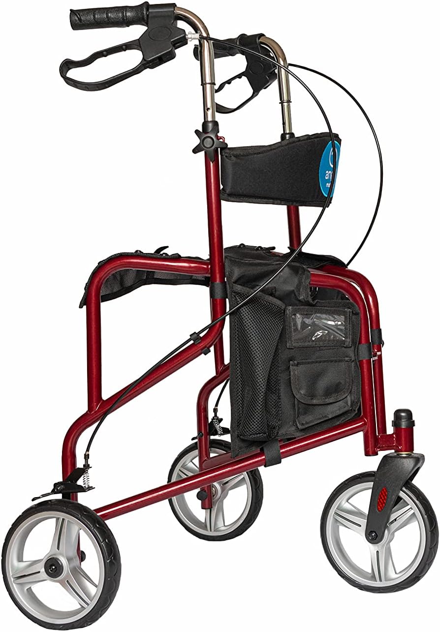 Angel Mobility Ultralight Frame Tri-Walker 3 Wheels Walking Rollator Zimmer Walking with Seat