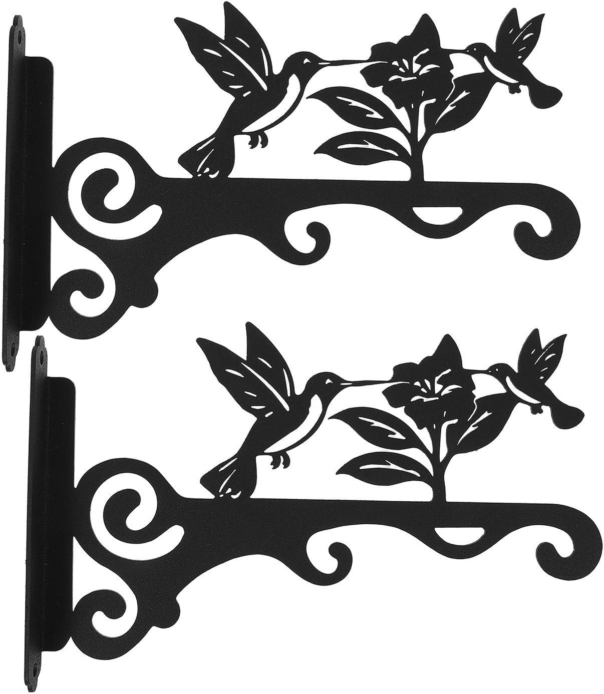 2pcs Plant Hanger Outdoor: Iron Wall Hooks for Plant Basket Bird Feeder Wind Chime Lantern - Metal Hanging Bracket for Outdoor Indoor
