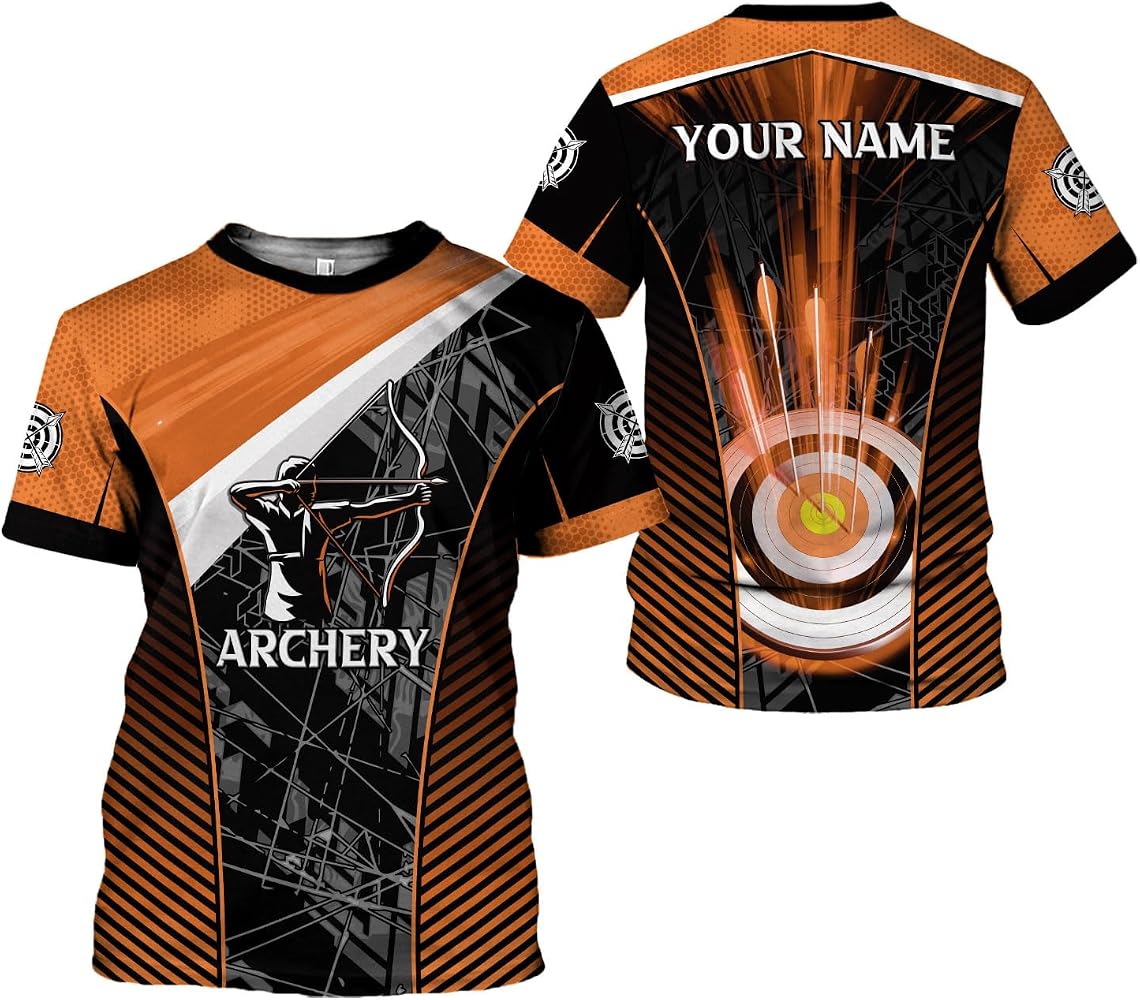T-shirt 3D Archery - Imprimé Arc (compound, Recurve, Arbalète) - Taille S à 3XL - Neuf Sans étiquette