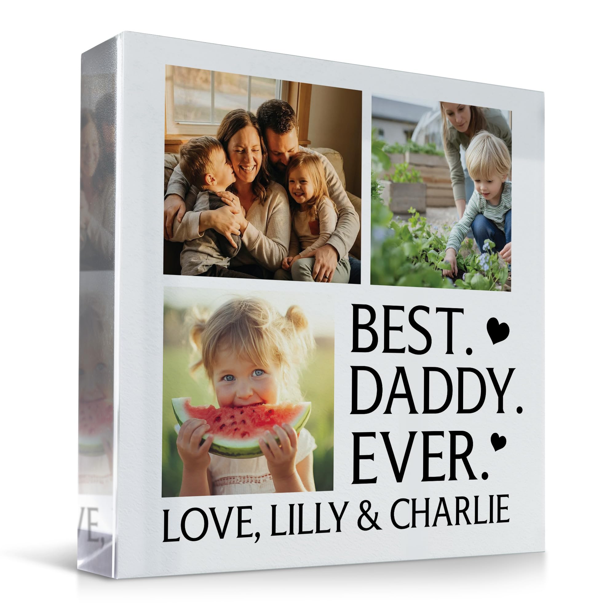 Red Ocean BEST DADDY Gifts For Fathers Day Christmas Birthday Personalised Photo Plaque Gift For Him Gift For Daddy From Daughter Son Thank You Gift Keepsake