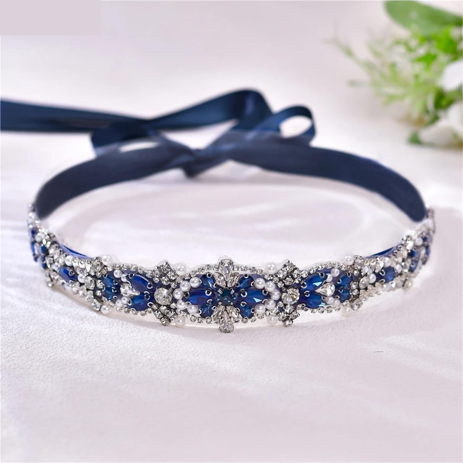 Cinturón de Diamantes de Imitación Cinturón de boda con perlas diamantes imitación, faja nupcial cosida a mano, decoración cintura for vestido banquete, vacaciones Para mujeres