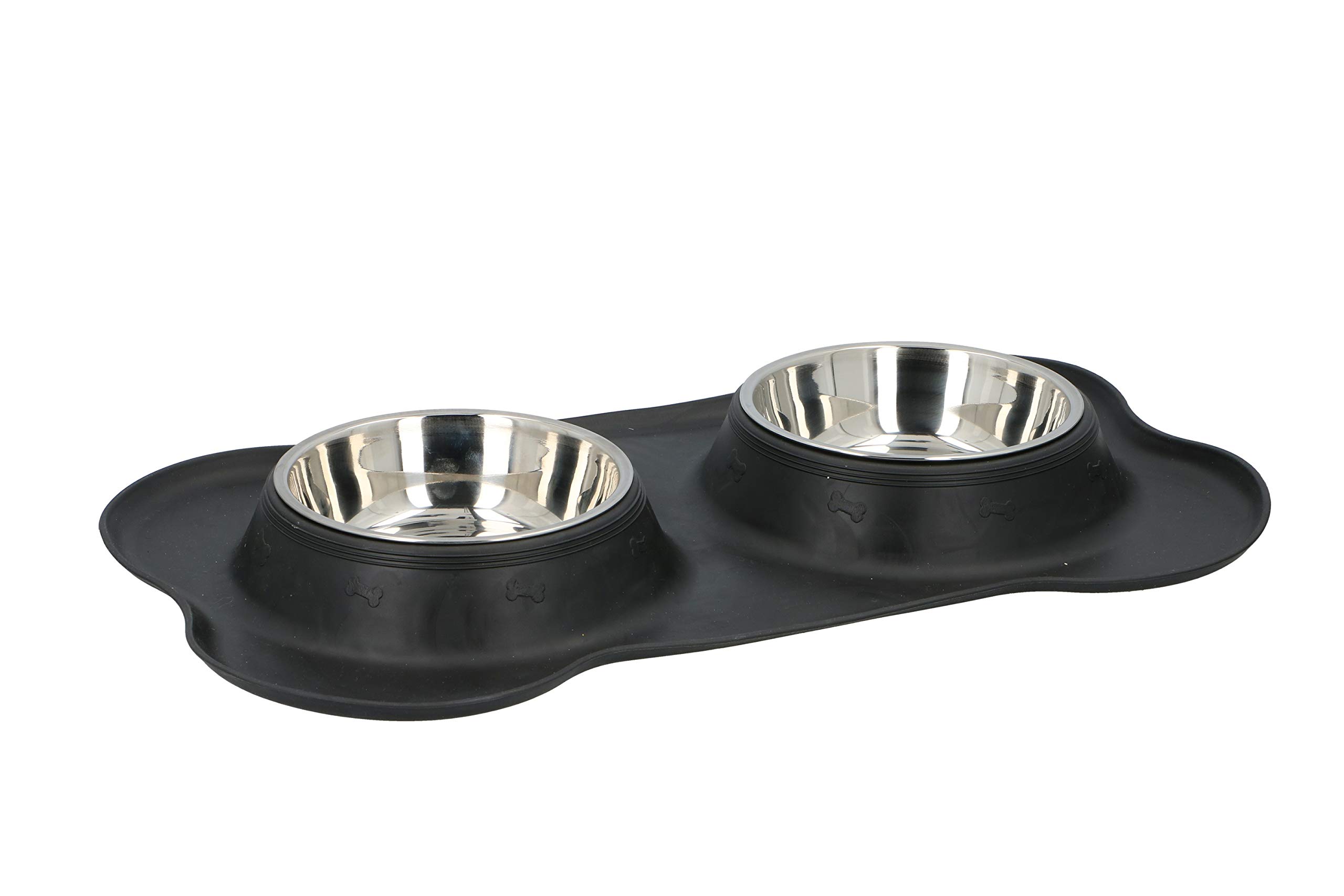 maxxpro Ciotola per animali domestici con plateau Large – 46 x 27 x 4 cm – Cane – Acciaio inossidabile