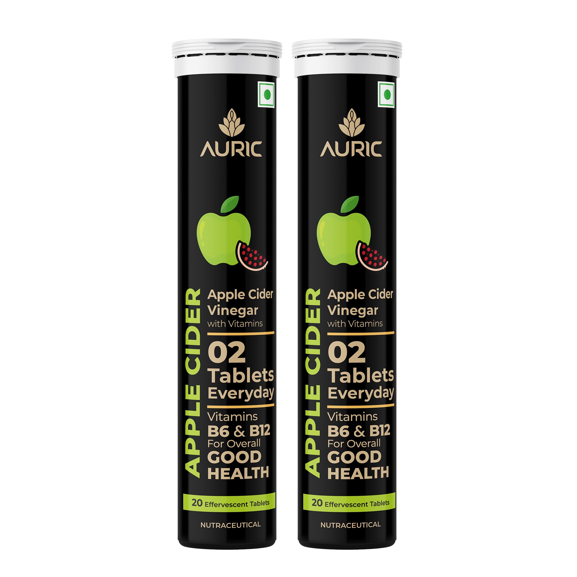 Auric Apple Cider Vinegar With Vitamins | 40 Acv Tablets With Vitamin B6 & B12 | Weight Loss & Metabolism Benefits | Bloating Relief & Gut Health For Men And Women | Taste Only Green Apple-image-7