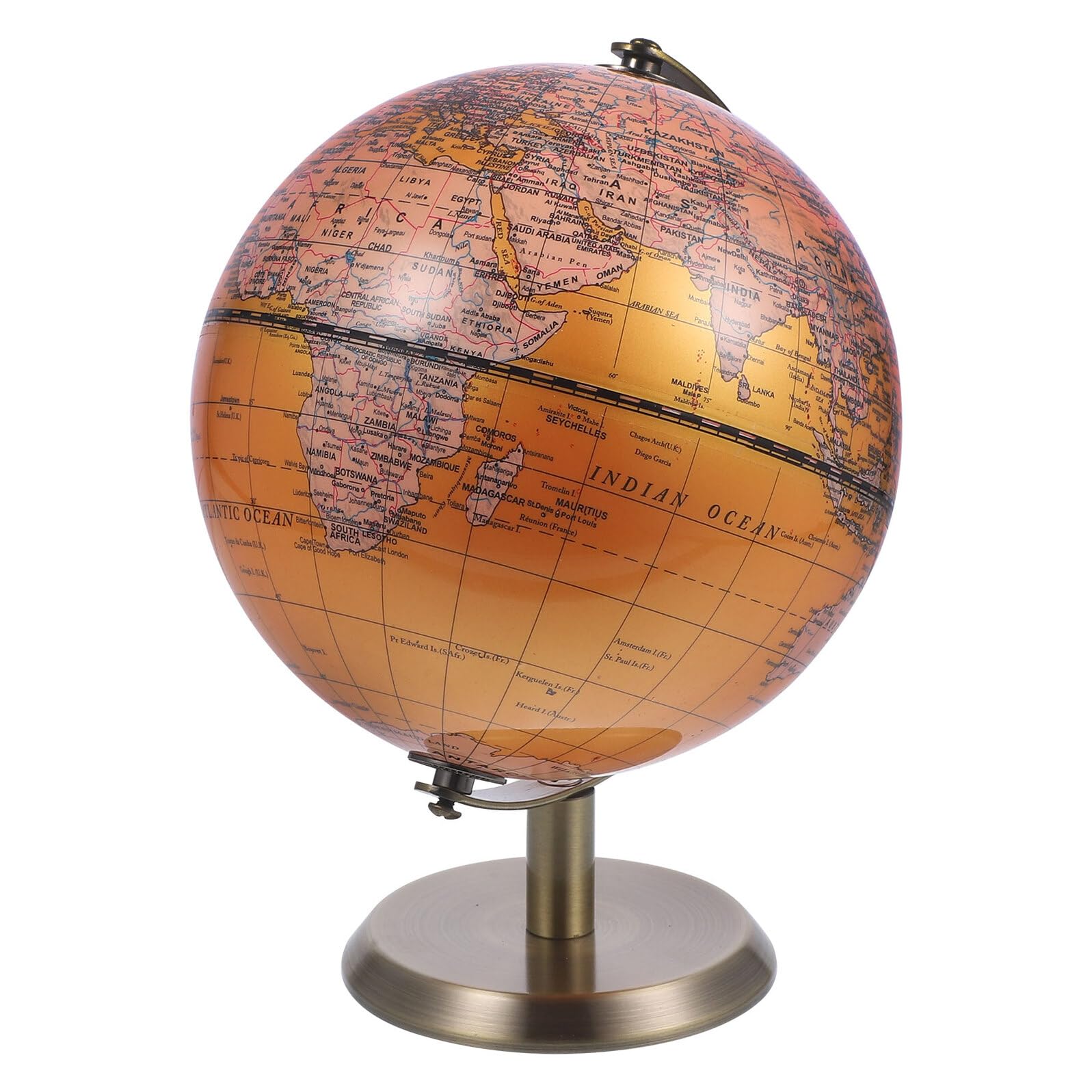 Globo Terráqueo Decorativo para Oficina y Hogar Bola Giratoria de Abs y Aleación, Ayuda Didáctica para Clases y Decoración Elegante