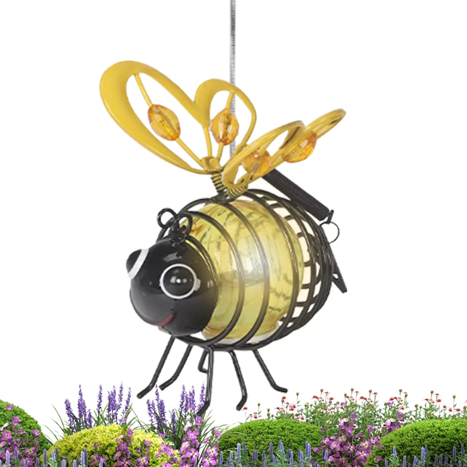 Solar Bee Lights, Waterproof Animal Solar Lights for Driveways, Metal LED Lighting for Outdoor Fence Lawn Porch Backyard Trees Balcony Terrace