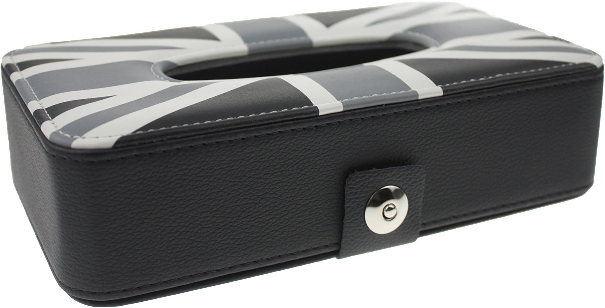 MJACK Tissue Box PU Leather Rectangular 8.274.722.17inch British Style for BMW Mini Cooper-Black&White Union Jack Uk Flag Design