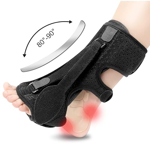 Férula nocturna para fascitis plantar, soporte de alivio de fascitis plantar, 3 correas ajustables, alivio de la fascitis plantar para fascitis