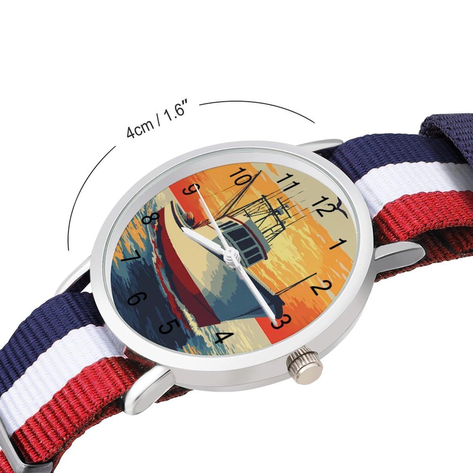 Sunset of A Yacht Funny Wrist Watches for Men Women Fashion Graphic Watch for Work Workout