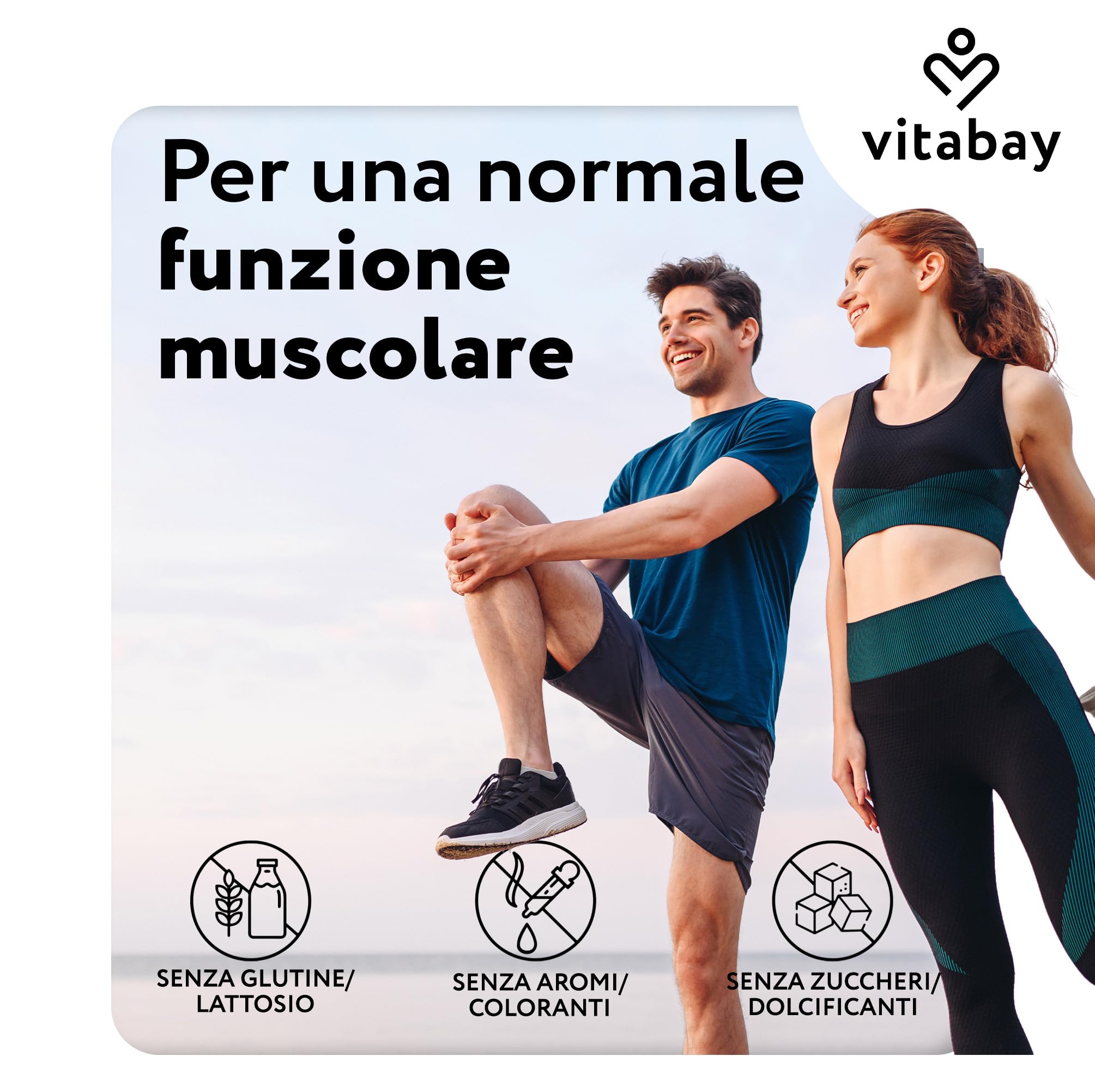 Vitabay Calcio 1000 mg - 90 capsule vegane con citrato di calcio - calcio per metabolismo energetico, ossa e denti - testato in laboratorio in Germania - senza additivi - 1 mese