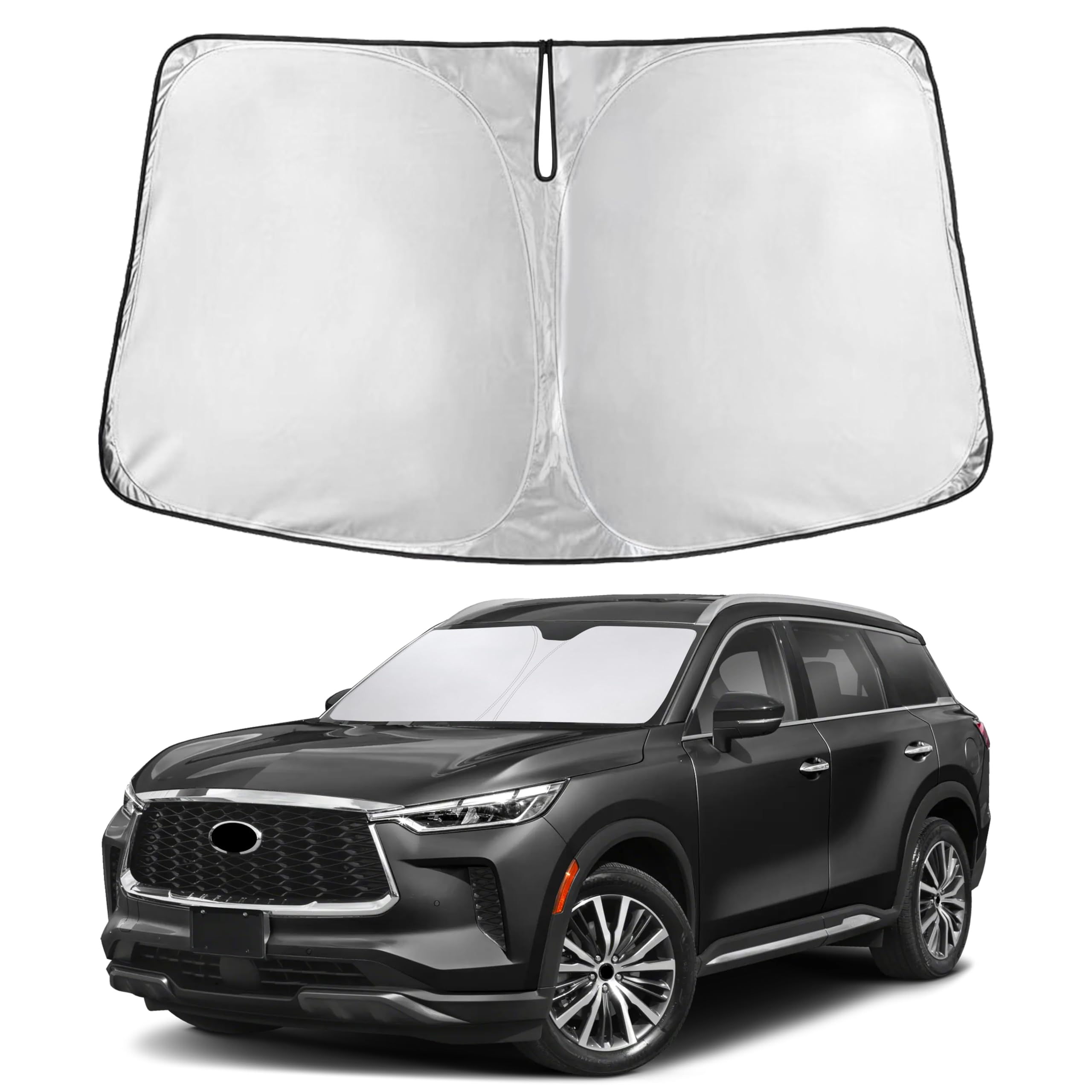 Photo 1 of EcoNour Windshield Sunshade Compatible for Infiniti QX60 2014-2019 2020 2021, Sun Visor for Front Windshield & Window Sun Shade Cover, UV Heat Blocker & Protector, Car Accessories