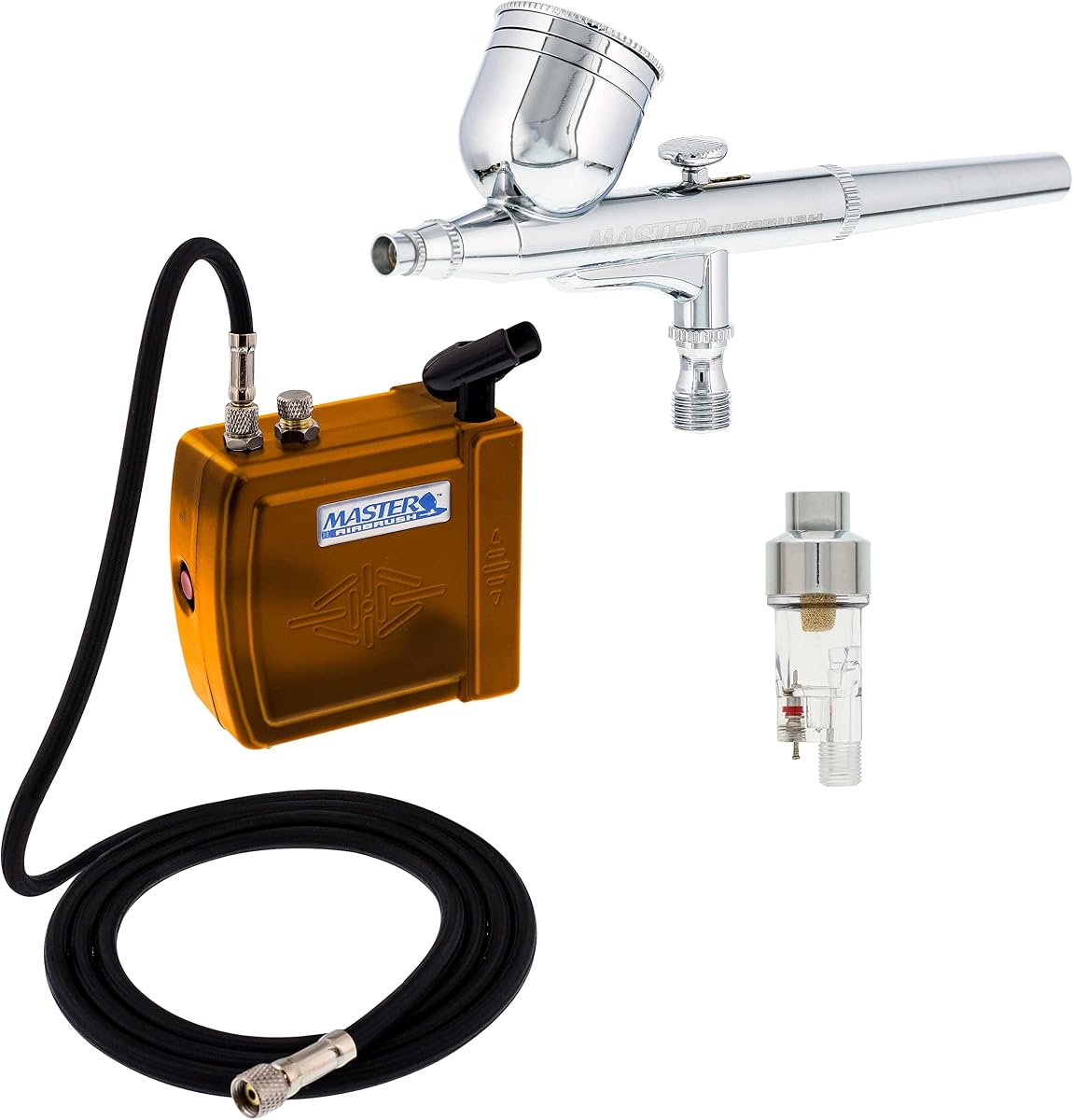 Multi-Purpose Air Brush Kit with Mini C16-G Air Compressor, Airbrush & ARC Card - Portable Airbrush Kit with Compressor for Nail Art, Miniature Painting Model Cars & Crafts