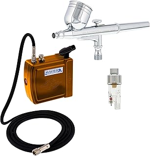 Master Airbrush Multi-Purpose Air Brush Kit with Mini C16-G Air Compressor, Airbrush & ARC Card - Portable Airbrush Kit with Compressor for Nail Art, Miniature Painting Model Cars & Crafts