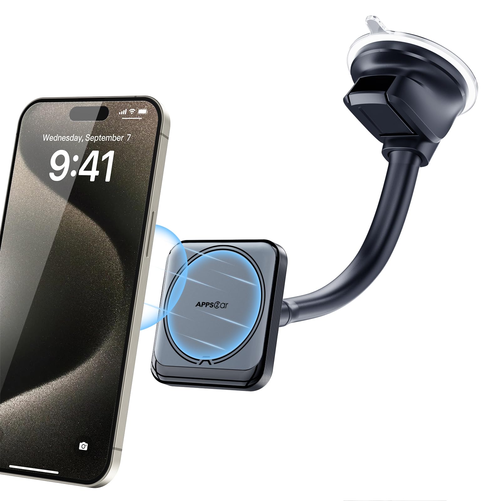 APPS2Car Magnetic Car Phone Holder, Compatible with MagSafe, Magnetic Phone Mount for iPhone 16 15 14 13 Series, Universal Magnet Phone Holder for Car