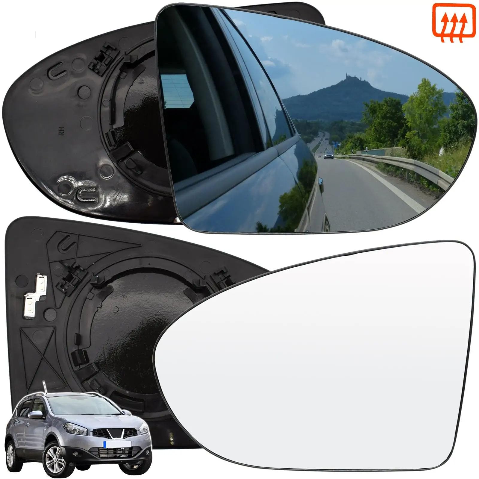 Espejo Retrovisor Exterior Izquierdo Eléctrico Calefactable Para Nissan Qashqai +2 I SUV (2007-2014) - 5 Pines, Plegable Manual
