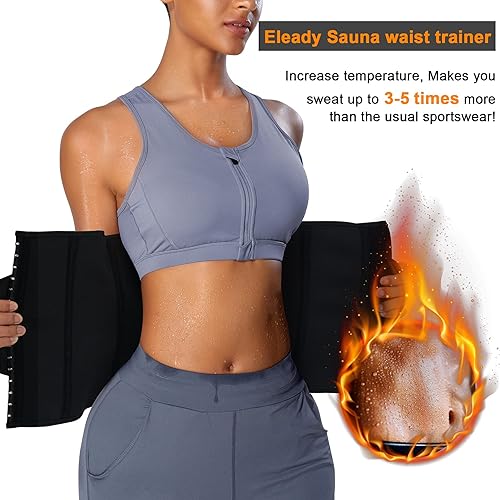 Vista 3 de Eleady Cinturón reductor de cintura para mujer, corsé adelgazante, moldeador de cuerpo, faja para sauna, banda de sudor, entrenamiento, fajas