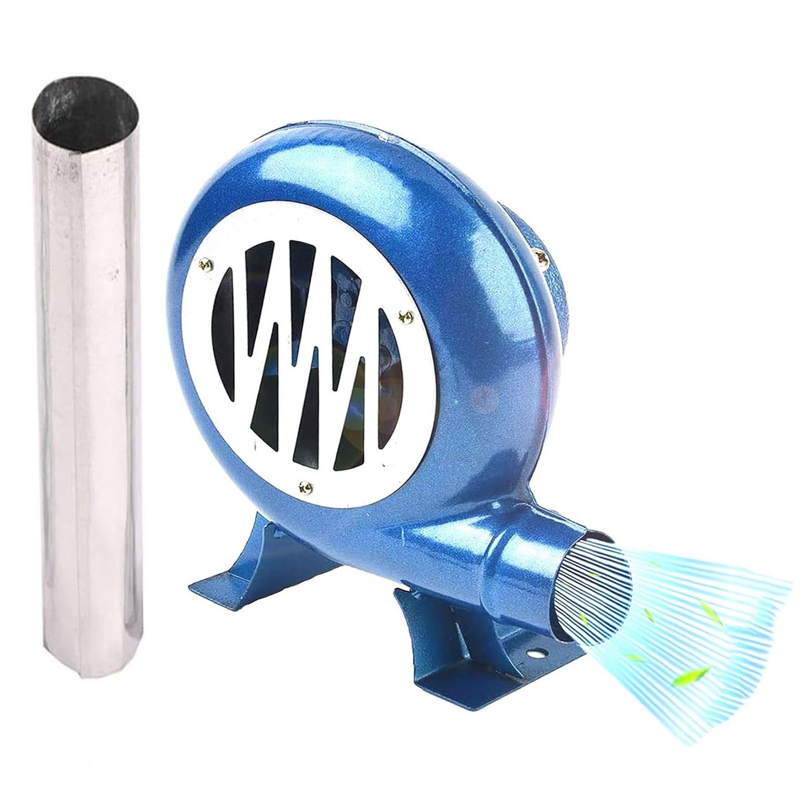 Ręczny wentylator do grilla, wentylator do grilla, z kanałem powietrznym, dmuchawa do grillowania do grilla, metalowe ostrze, zapalniczka z węglem korbowym (300 W)