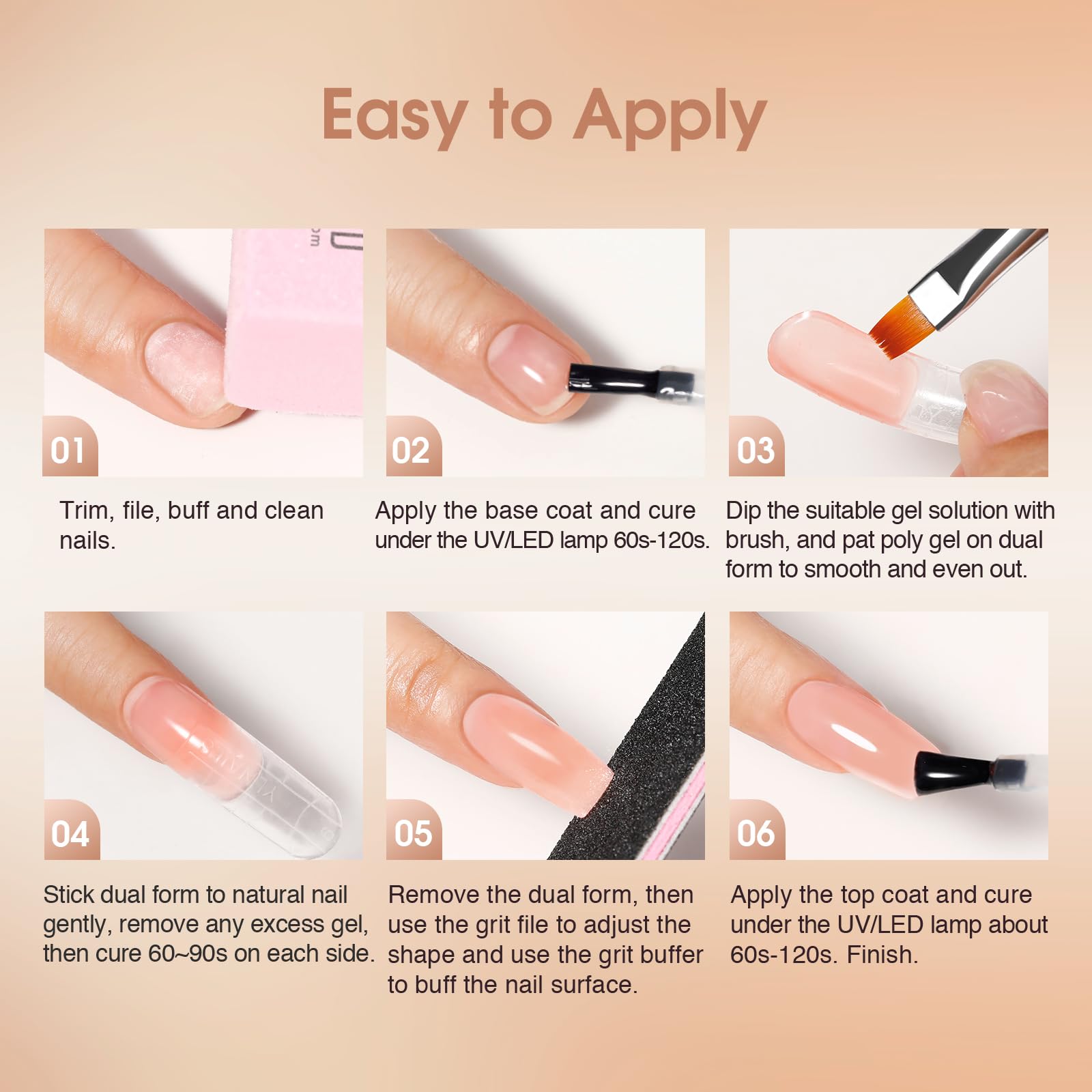 ROSALIND Gel Unghie Ricostruzione Kit Completo 8 Colore 10ml, Poligel Set con Base & Top Coat, Lampada UV e Strumenti per unghie, per Fai Da Te a Casa, Professionale Salone, Kit Unghie Gel Nail Art