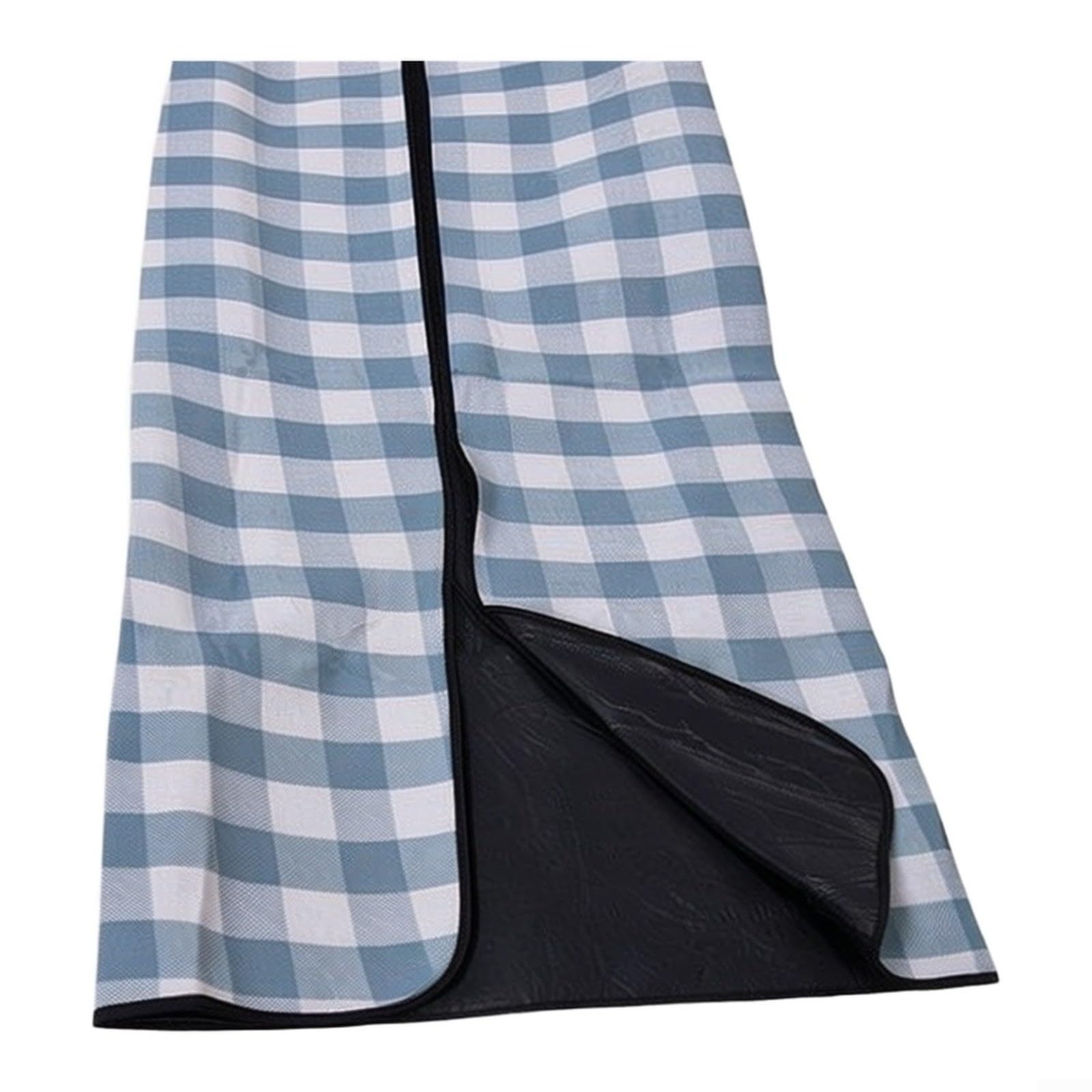 Picknickdecke Wasserdicht 200x200cm, 3-Schichtig Faltbar & Sandfest für 6-8 Personen, für ideal für Strand Camping Park(1.5 * 2m Light blue plaid)