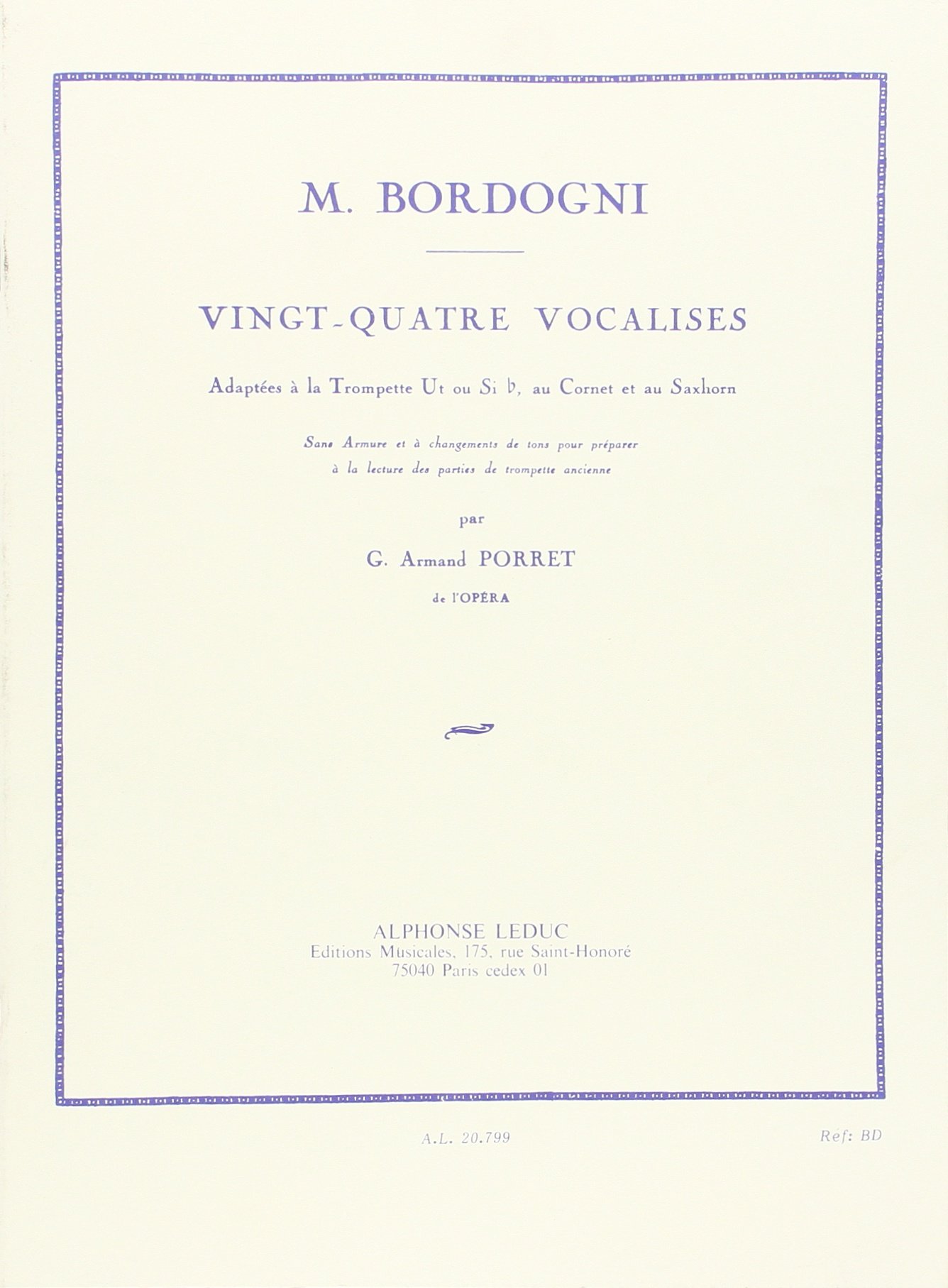 GIULIO MARCO BORDOGNI: 24 VOCALISES (TRUMPET SOLO)