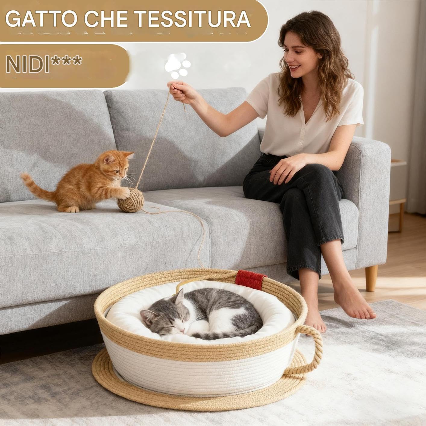 Letti per Gatti - Tappetino Graffiante a Forma di Tazzina da Caffè - Casetta Grattatoio Carina e Divertente per Interni - per Scrivania Comodino Auto Sedia Divano Tavolo Natale Inverno Gioco