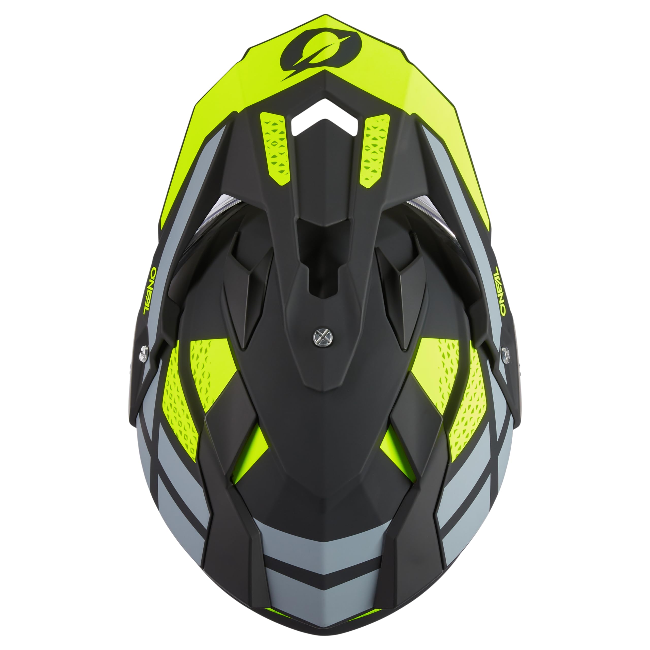 O'NEAL Casco de Moto Enduro Aberturas de ventilación para un máximo Flujo de Aire y refrigeración, Carcasa ABS, Visera Solar integrada Casco Sierra R V.24 Adulto Negro Amarillo Neón Gris Talla S
