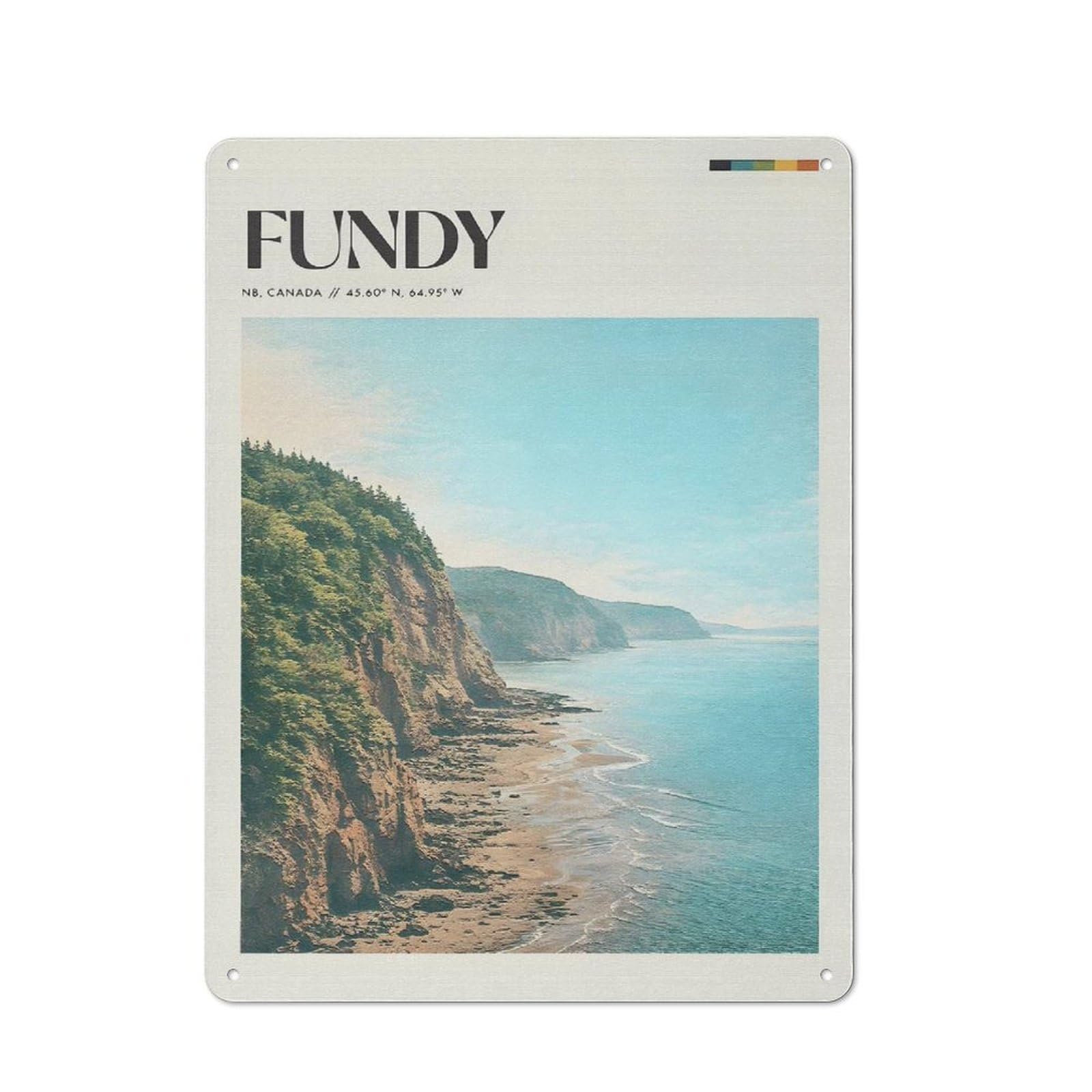 Classic Fundy National Park Coastline Metal Wall Plaque 40x30cm, Nostalgic Wall Art for Living Room, Hallway, Kitchen Or Cafe
