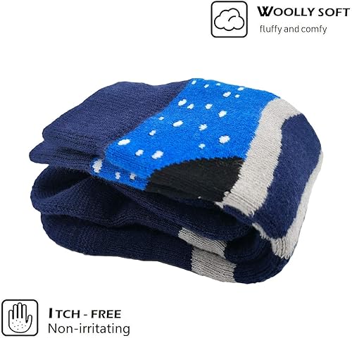 Miniatura 6 de HIGHCAMP 2 pares de calcetines de lana merina para niños de esquí y snowboard, calcetines de nieve de invierno para niños, niños y niñas