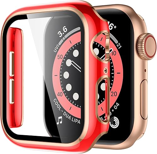 GEAK Funda rígida compatible con el protector de pantalla de Apple Watch de 1.575 pulgadas, cobertura completa, cubierta dura de policarbonato con