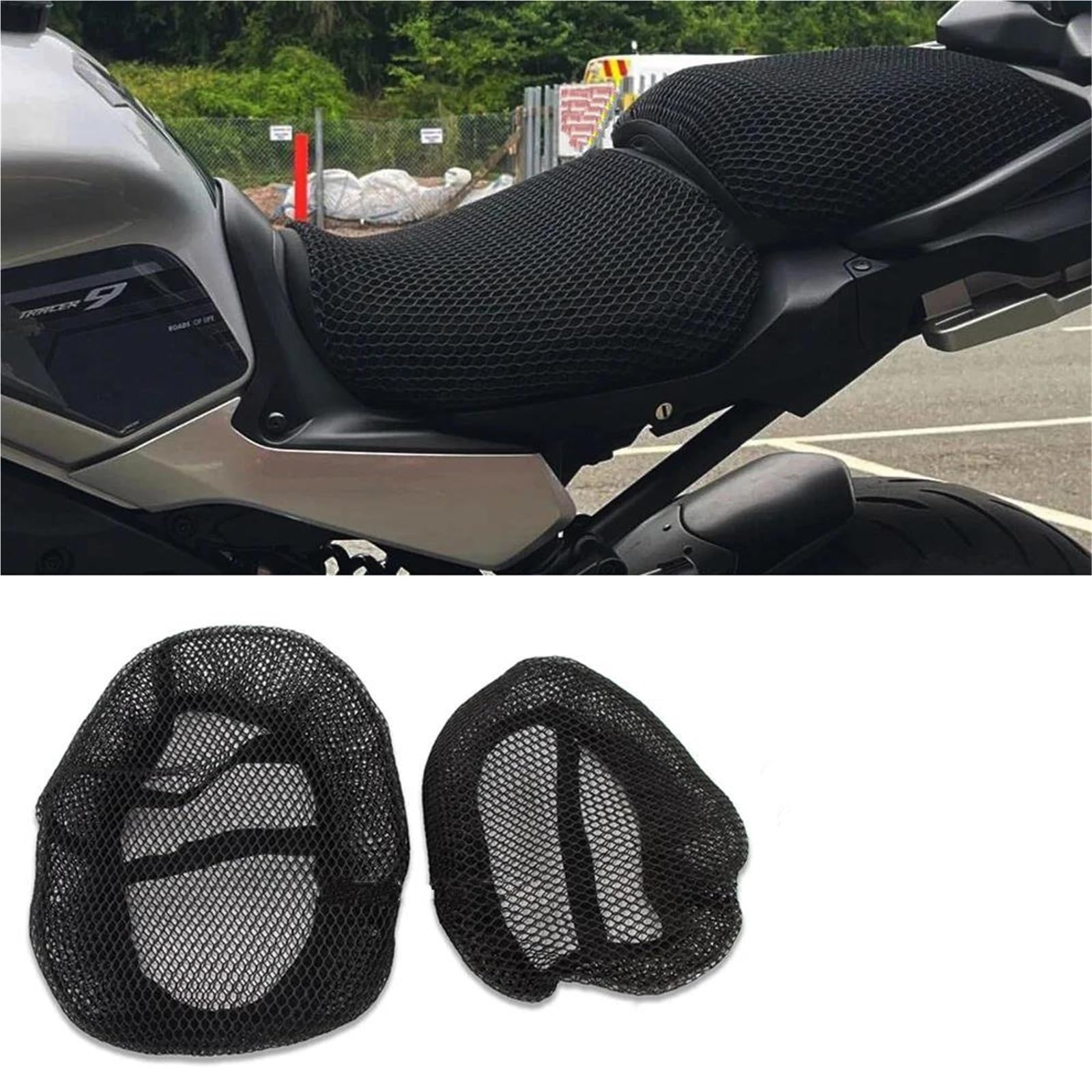 Parte a due ruote Sedile A Nido D'ape In Rete Coprisella Moto Cuscino Protettivo Sedile Per Yamaha Per Tracer900 2022 2023