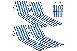 4 Pcs Portable Beach Lounge Chairs Lightweight Beach Lounger for Adults