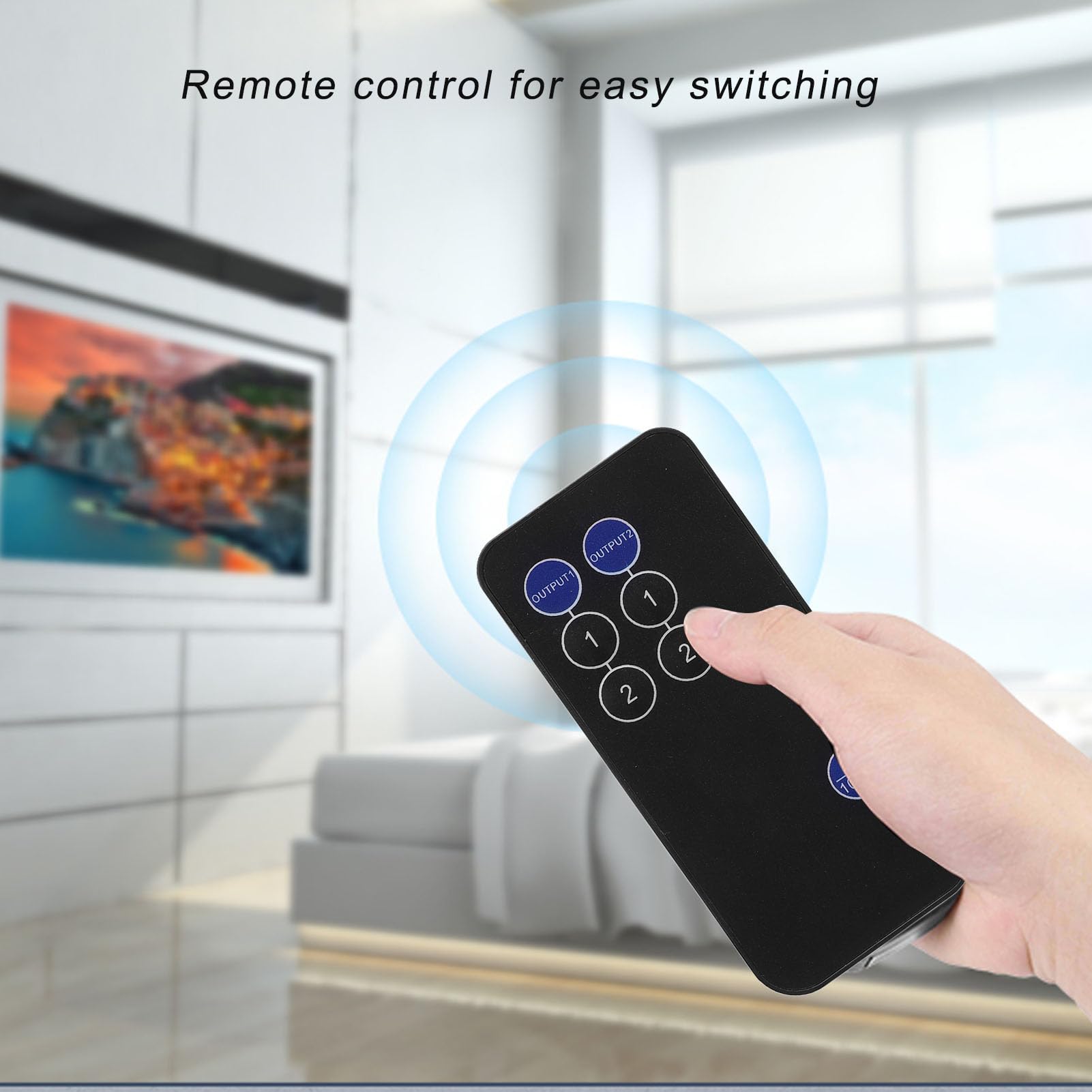 Switch HDMI 2x2 2 in 2 Out 4K 30Hz HDMI Splitter, Switcher HDMI 2x2 con Telecomando, Switcher Interfaccia Multimediale HDMI HD per TV PC (EU)