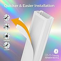 Vista 4 de Kit de ocultador de cable de 212.6 pulgadas, cubiertas de cable para 2-4 cables en la pared, cubiertas de alambre autoadhesivas para cables