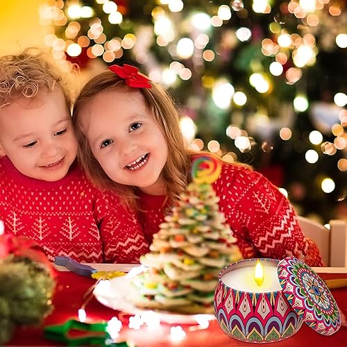 Miniatura 4 de TEECOO Juego de regalo de velas perfumadas paquete de 4 velas de aromaterapia de cera de soja 120H Juego de velas aromáticas para el hogar, velas