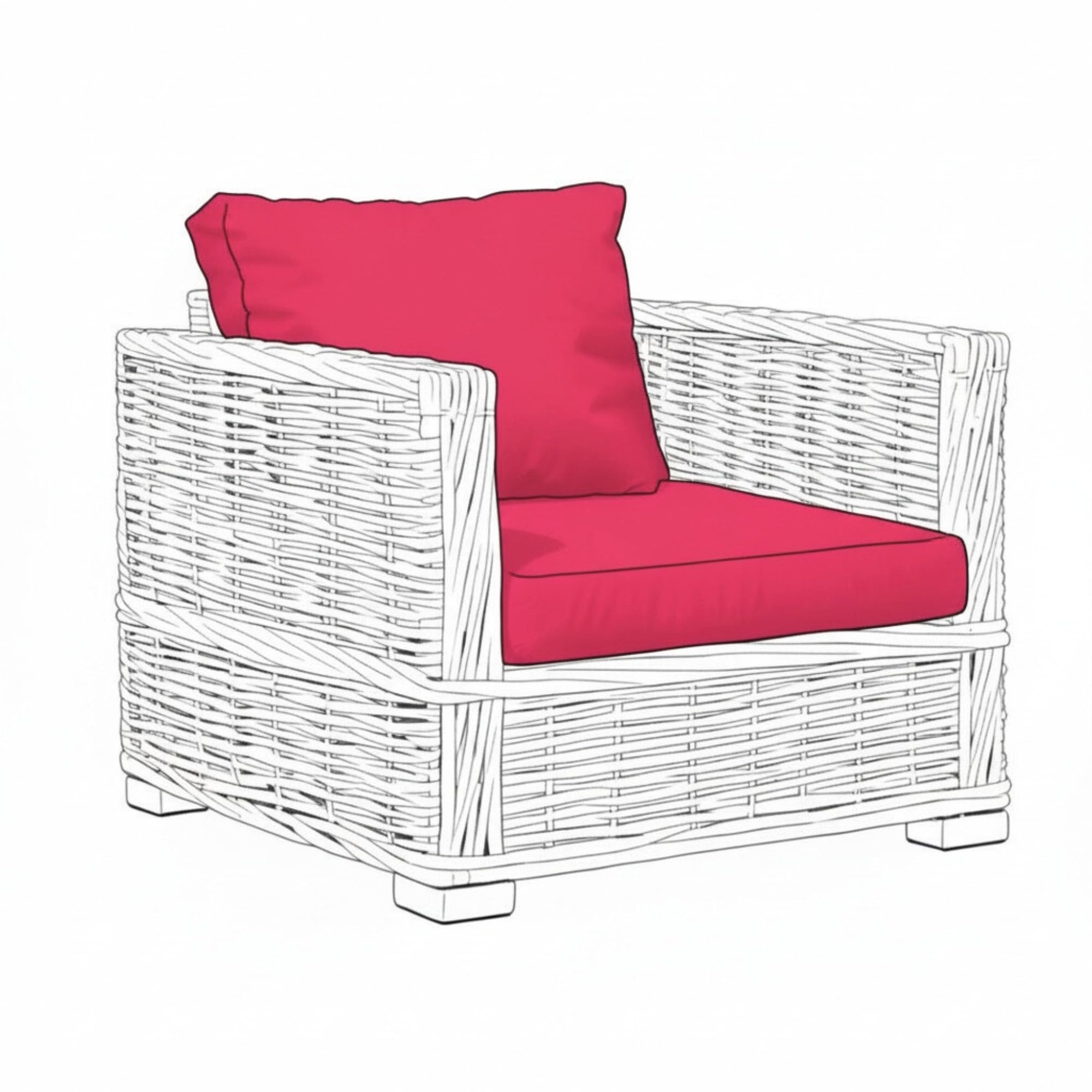 Kosiproducts Replacement Rattan Cushion Seat Cushions Garden Patio Furniture [Pink, 1 Seat + 1 Cushion] - Furntiure Not Included
