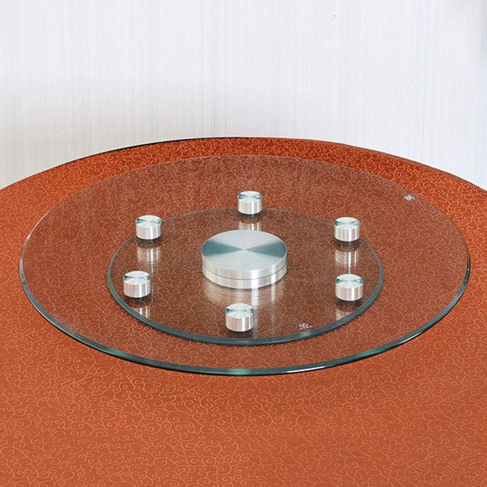 Piatto Girevole Lazy Susan in Vetro Ispessito Vassoio Rotante Grande Trasparente Vetro Tondo (Spessore 12 mm) Piatto da Portata centrotavola per Tavolo da Pranzo
