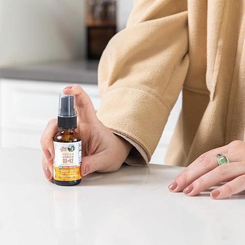 Miniatura 11 de Spray líquido vegano de vitamina D3+K2 (MK-7) con ingredientes biológicos de MaryRuth a base de plantas, vegano sin OGM, sin gluten, ketogénico y