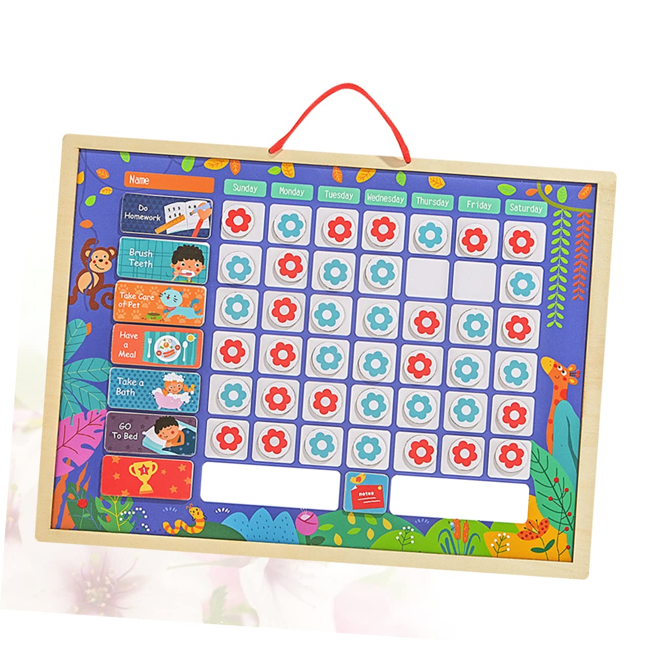 DOITOOL Tabla de Recompensas de Comportamiento para Niños Estándar | Tablero de Gráficos de Comportamiento, Mesa Colgante Reutilizable, Enseña Conceptos Organización