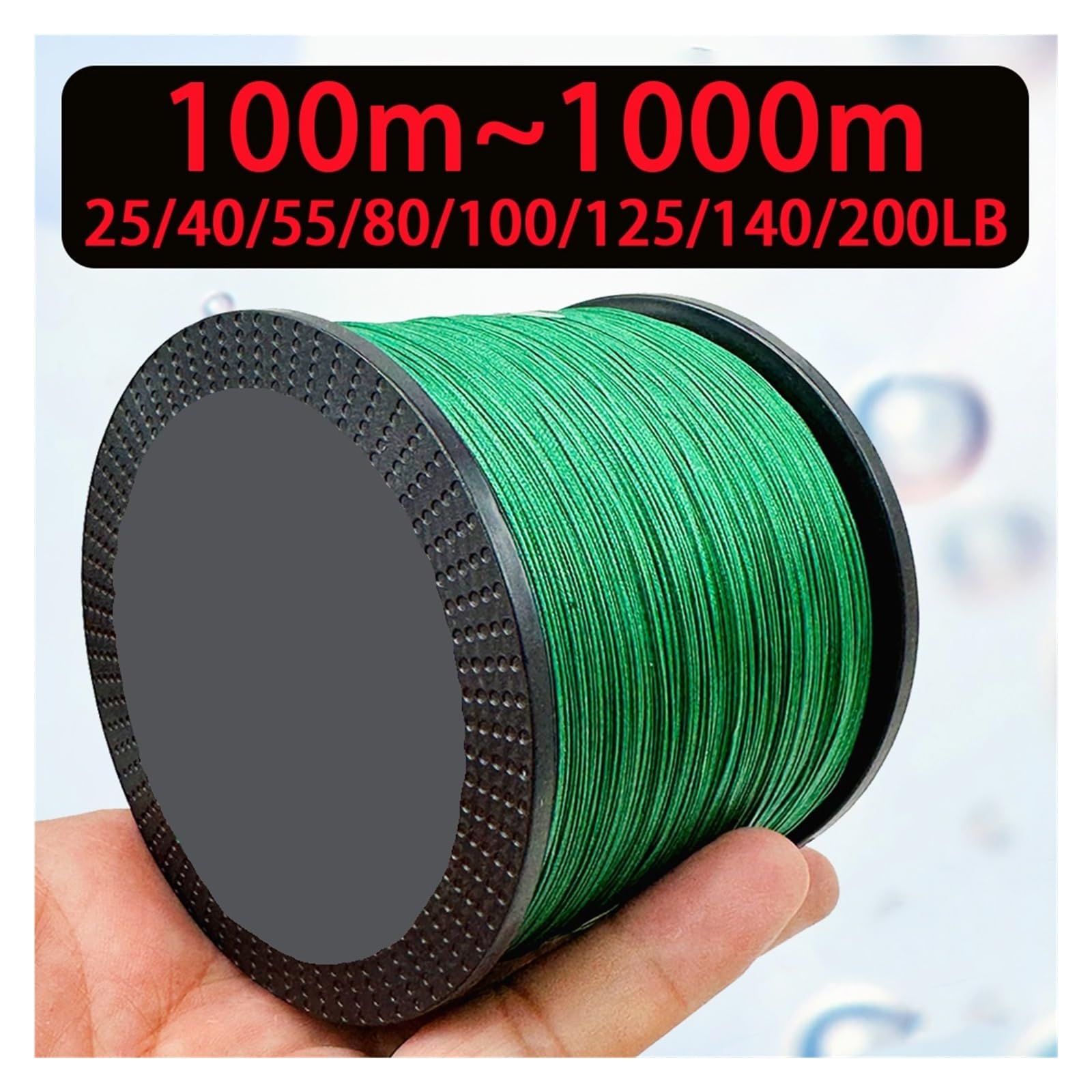 Hilo de Pescar Trenzado 16 hebras, multifilamento, cordón Marino Fuerte | Cordón de pesca trenzado súper resistente for pesca en agua salada en alta mar