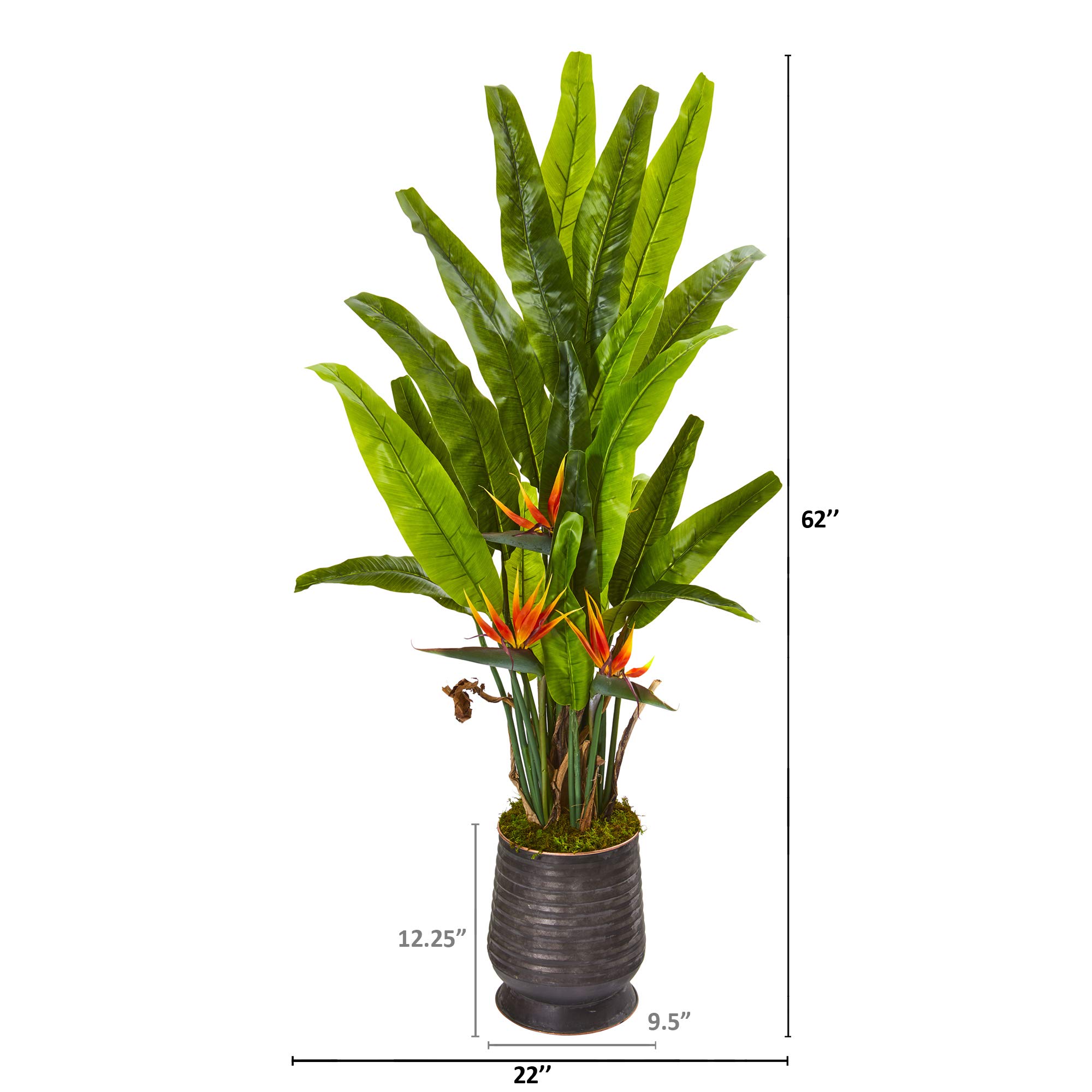 Nearly Natural 62in. Bird Of Paradise Artificial Plant in Decorative Planter